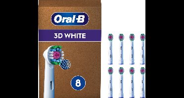 Oral-B 3D White Pro - Opzetborstels met CleanMaximiser Technologie - 8 Stuks - Brievenbusverpakking
