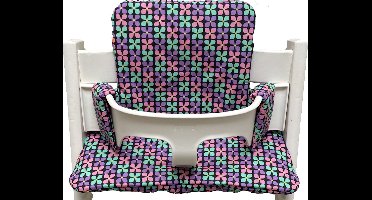 Gecoate kussenset voor de Tripp Trapp kinderstoel van Stokke - Hortensia Retro - eenvoudig schoon te vegen - comfortabel - duurzaam