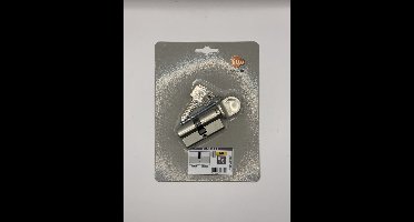 KNOPCILINDER, MESSING VERNIKKELD 60mm + 3 sleutels