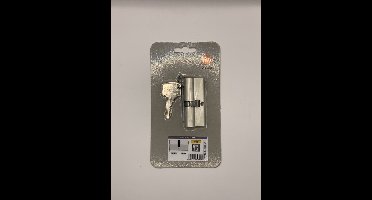 CILINDER, MESSING, VERNIKKELD 70mm + 3 sleutels