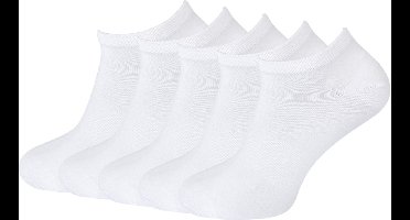 green-goose® Bamboe Dames Enkelsokken Sneakersokken - Maat 36-41 - 5 Paar - Wit - 85% Bamboe - Zacht, Admenend en Duurzaaam!