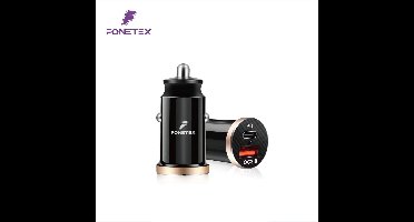 FoneTex 20W Autolader - Veilig en Compact - Snellader - 12V Auto Oplader - Sigaretten Aansteker Adapter - Laad 4x zo snel - Autoaccessoires