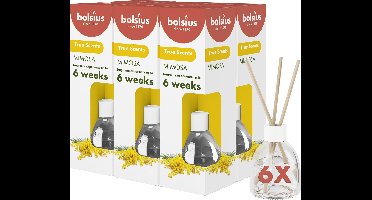 Bolsius True Scents - Geurstokjes - Mimosa - 6 stuks - Voordeelverpakking - 60ml