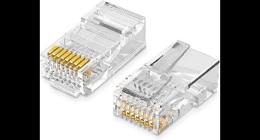 Ugreen - 100x - stekkeruiteinde RJ45 8P8C - (UTP - Cat. - 5 / Cat. - 5e) - transparant - (NW110)