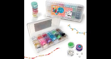 Armbandjes Maken Meisjes 6500pcs - Sieraden Maken - 30 Soorten Kralen 2mm & 3mm, 6 Kleuren Draad, Accessoires - Bedels Goud - Smiley Kralen - Armbandjes maken Volwassenen - Joya Creative