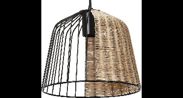 LEDVANCE Decor Cage Bell hanglamp in industriële stijl, zwart/bruin, kooibehuizing van metaal en rotan, E27-fitting, 260 mm diameter, eenvoudige montage, lichtbron niet inbegrepen.