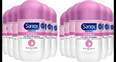 Sanex Deo Roller Dermo Invisible - Voordeelverpakking 12 x 50 ml