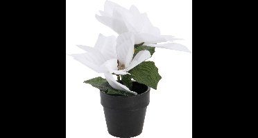 Kunstmatige kerstster in pot, hoogte 18 cm