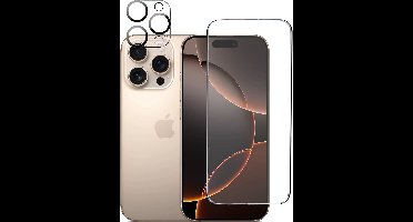 Tempered glass Screenprotector en Camera lens Protector Geschikt voor iPhone 16 Pro - Beschermglas - gehard glas - 1+1 Stuk