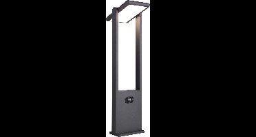 LED Tuinverlichting met Bewegingssensor - Staande Buitenlamp - Torna Walla - 5W - Aanpasbare kleur - Rechthoek - Antraciet - Aluminium - 61cm
