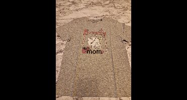 T-Shirt - Disney - Belle en het Beest - Beauty Mom - Grijs - Mt 10 Y