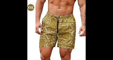 Bovista Zwembroek Heren - Zwem Broek Mannen - Badkleding - Zwemmen - Jongens - Swimming Shorts - Zomerbroek - Met Zakken - Khaki - Maat XXL