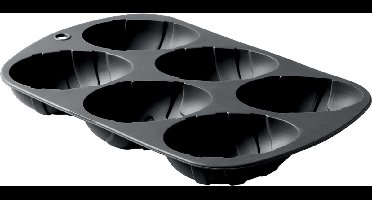 Metaltex - Bakvorm voor 6 Koeken - Eivormig - Flexibele Siliconen Bakvorm - 26,5 x 16,8 x 3,4 cm