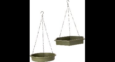 Wildbird Hangende Voer- En Waterschaal Set - Vogel - Voerbak- Drinkbak - Groen