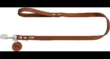 Hunter Looplijn Leder Cognac - Hondenriem - 100x2 cm