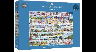 Gibsons - Cream Teas & Queuing (door Val Goldfinch) - 2000 stukjes 98×68cm (b×h) - Legpuzzels voor volwassenen