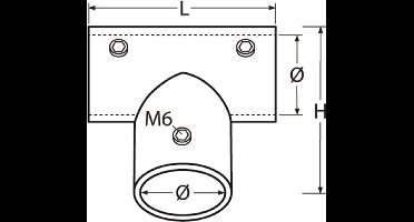 T-stuk 90 graden, 22mm RVS-316 (A4)