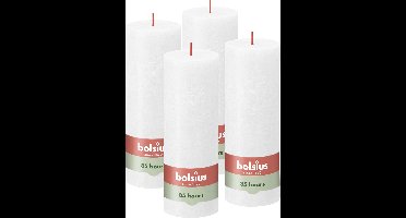 Bolsius - Rustieke Kaars - 4 Stuks - Wit - 19cm