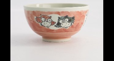 Tokyo Design Studio – Kawaii – Rijstkom – Uil – Roze – 16×8cm 600ml