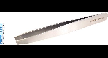 MEDLUXY® Pro - Epileerpincet - Slanted - Zilver - Schuine tip - 10 cm [epileer pincet , tweezers] EP0024