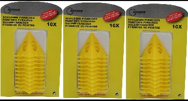 Benson Schilderpiramides - 30x stuks - geel - 5 cm - schilder piramides