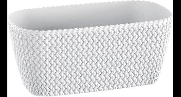 Prosperplast Plantenbak Splofy - wit - voor buiten - 40 x 18 x 14 cm - buiten - kunststof