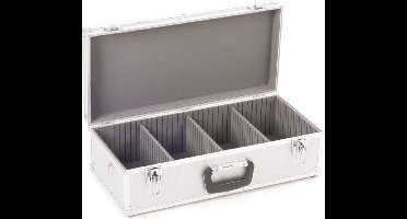 Perel Cd-koffer, 80 cd's, sleutelslot, 2 sleutels, aluminium, 565 x 265 x 170 mm