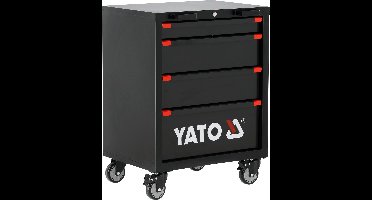 YT-08963 Modulaire Verrijdbare Gereedschapskast – Basis Werkplaatskast met 4 Laden – Centraal Slot & Remmen – 635 x 457 x 840 mm