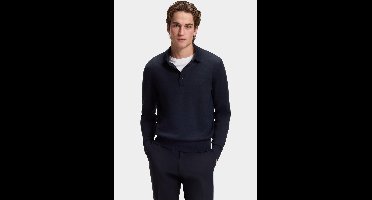 BOSS Black Polo lange mouw Blauw H-Lancione 10280691 01 50565503/404