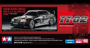 Tamiya Modelbouwpakket Auto - 58752 RC Auto - Mercedes-Benz 190 E 2.5-16 EVO II 1991 König-Pilsner - TT-02 Chassis RC Plastic - 1:10 - Modelbouw