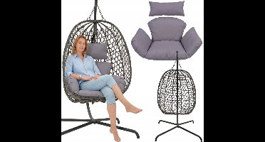 Cocoon Rattan Hangstoel 195 cm Donkergrijs