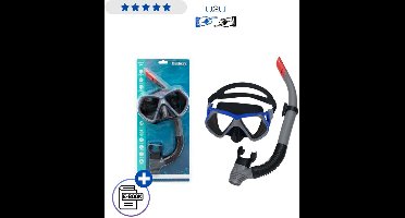 Bestway Duikset 24069 Zwarte Duikbril met Snorkel Volwassenen 14+ Snorkelset Zwemmasker met UV Bescherming Verstelbare Band Gehard Glas Latexvrij Duikmasker voor Zwembad Strand Zee Vakantie Watersport Ademset Met Ebook