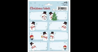 Grupo Erik - Snowman Christmas SelfAdhesive Labels Zelfklevende etiketten - Multicolours