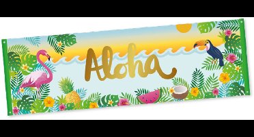 Banner Tropical Aloha Flamingo 230x75cm