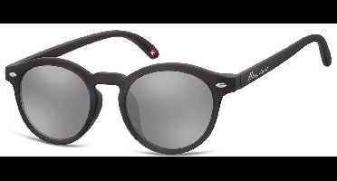 Montana CS73- Kinder Zonnebril-Rond-Zwart kunststof- Lensbreedte 43 mm