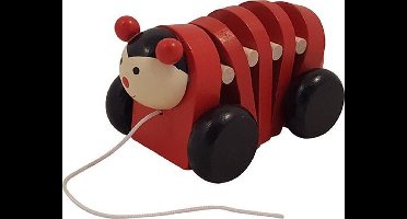 Trek Lieveheersbeest - hout - trekdier - trekbeest - kleuterspeelgoed - cadeau kleuter peuter