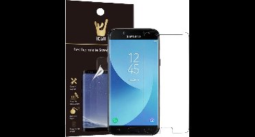 Screenprotector geschikt voor Samsung Galaxy J7 (2017) | Glas PET Folie Screen Protector Transparant iCall