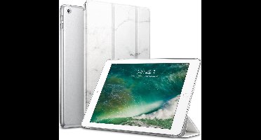 Hoes geschikt voor iPad 2017 / 2018 9.7 inch - Trifold Book Case Kunstleer Tablet Hoesje Marmer