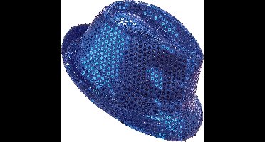 Vegaoo - Donker blauwe borsalino hoed voor volwassenen