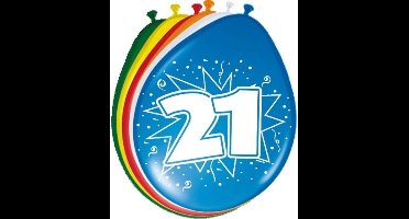16x stuks Ballonnen versiering 21 jaar