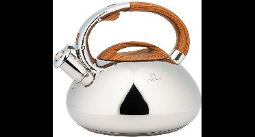 Kinghoff 3274 - Fluitketel - RVS - 3 liter - houten handvat