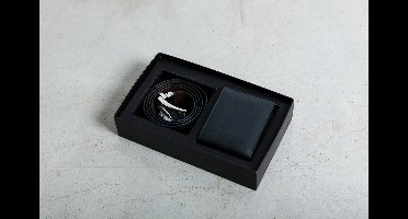 Omkeerbare Riem (Zwart/Bruin) & Portemonnee (Zwart) - Echt Leer - Luxe Geschenkverpakking - Cadeauset voor Mannen