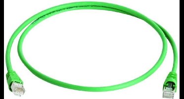 Telegärtner 100008644 RJ45 Netwerkkabel, patchkabel CAT 6A S/FTP 5.00 m Groen Vlambestendig, Snagless, Pair afscherming
