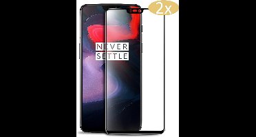 2 Stuks Screenprotector geschikt voor OnePlus 6 | Full Cover Volledig Beeld | Tempered Glass - van iCall
