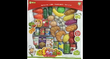 Speelgoedeten Groenten en Fruit - Voedingswaren Set - 33x38 cm