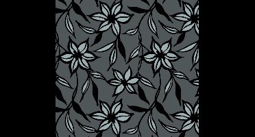 Dutch Wallcoverings Vliesbehang bloem - zwart/zilver