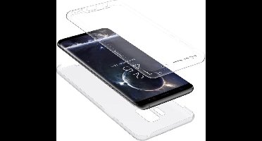 Hoesje geschikt voor Samsung Galaxy S9 - Screen Protector GlassGuard - Back Cover Case Transparant & Screenprotector