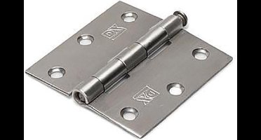 DULIMEX kogellagerscharnier rechte hoeken 76 x 76mm geborsteld RVS