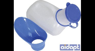 Aidapt Urinaal unisex - Draagbaar met adapter 1 liter inhoud - Blauw