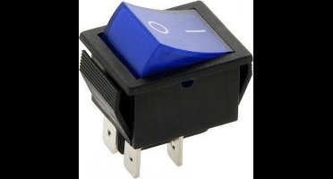 Schakelaar - blauw - 12 volt - 20A - verlicht - vierkant